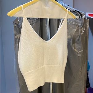 Brandy Melville cropped white knit tank